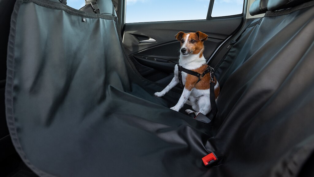 Cubierta de asientos traseros, es parte del kit mascotas para Chevrolet Onix 2024, sedán deportivo