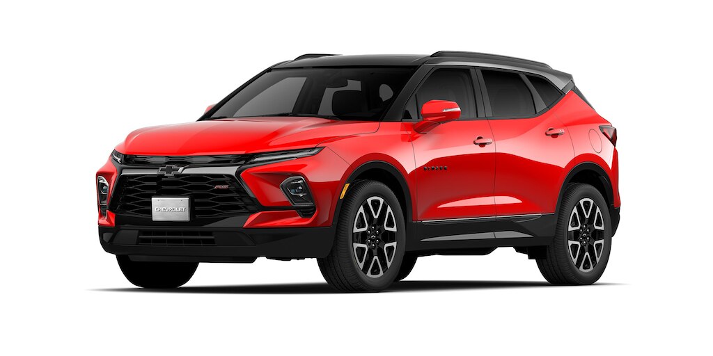 Chevrolet Blazer 2024, camioneta mediana en color rojo lava
