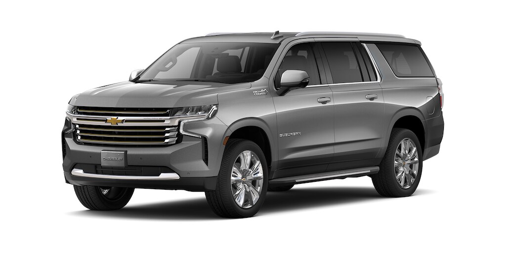 Chevrolet Suburban 2024 en color gris tiburón con faros LED y Control crucero automático electrónico