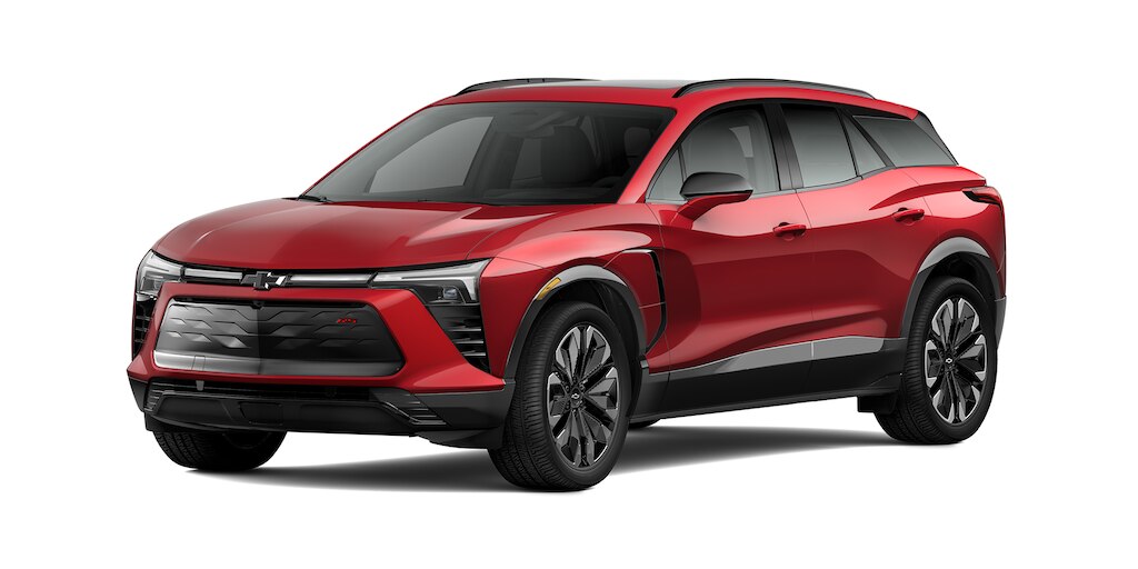 Nueva SUV eléctrica Chevrolet Blazer EV en color rojo radiante
