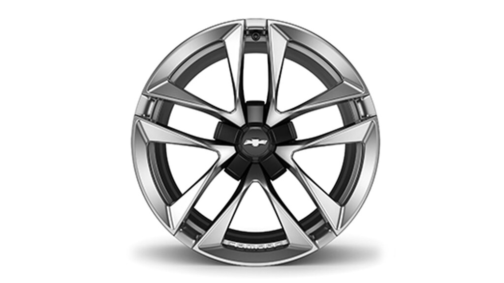 Rin de aluminio 20x8.5 pulgadas, de 5 brazos, color negro y acabado pulido para Chevrolet Camaro 2024, auto deportivo