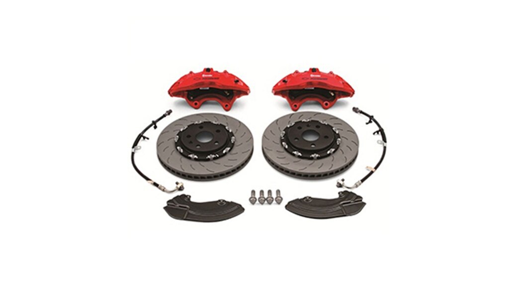 Sistema de frenado frontal Brembo en rojo para Chevrolet Camaro 2024