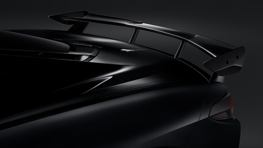 Spoiler negro brillante para Chevrolet Corvette 2025, carro deportivo de lujo