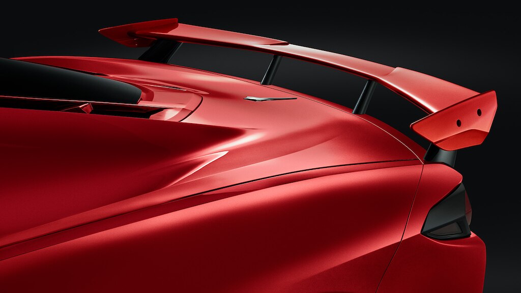  Spoiler torch red para Chevrolet Corvette 2025, carro deportivo de lujo