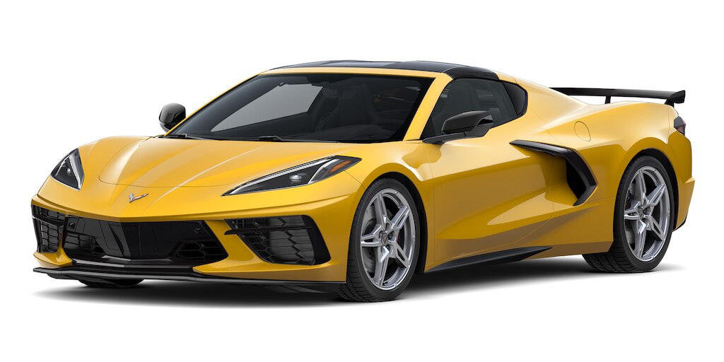 Chevrolet Corvette Stingray 2025 en color yellow jacket tint met