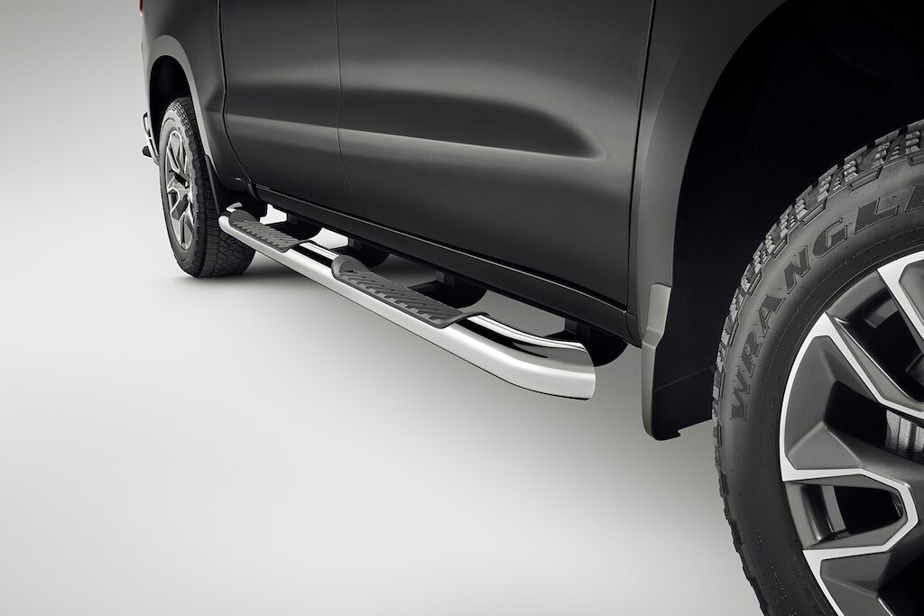 Estribo rectangular cromado de 4 pulgadas para Chevrolet Cheyenne ZR2 BISON 2024