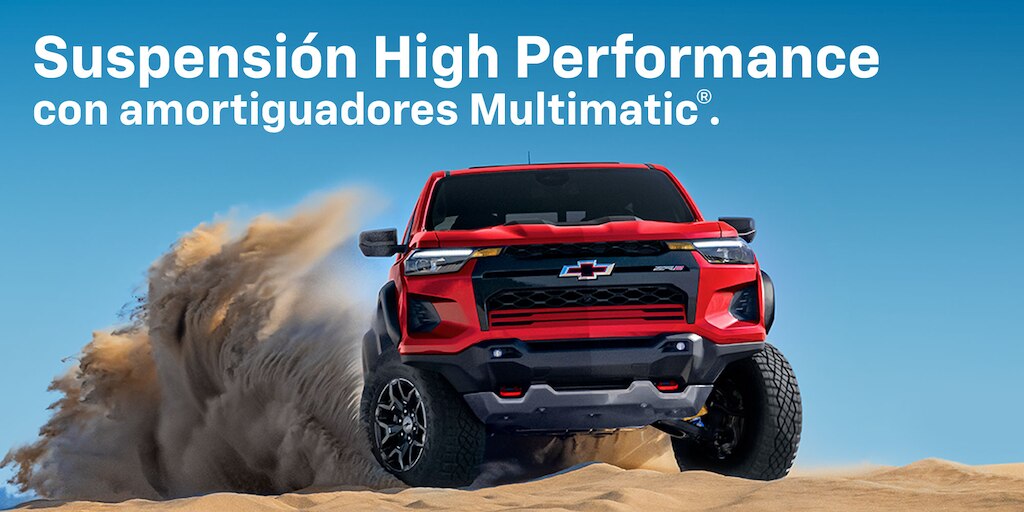 La nueva Chevrolet Colorado ZR2 2024 cuenta con Suspensión High Performance y amortiguadores Multimac® 