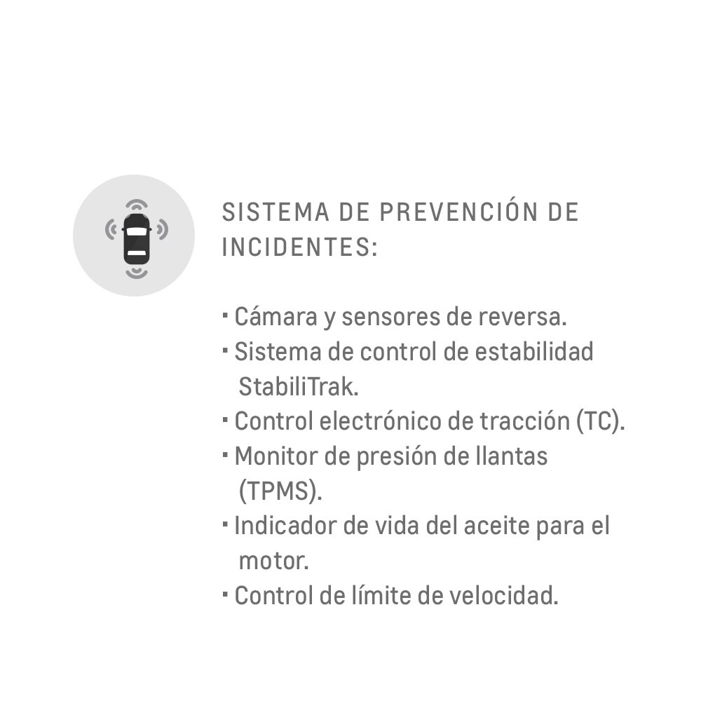 Imágenes de sistemas de seguridad  para nueva Chevrolet Montana 2024