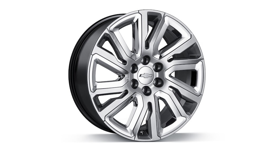 Rin en aluminio de 22 pulgadas plateado con cromo para Chevrolet Silverado Turbo 2024, camioneta de trabajo