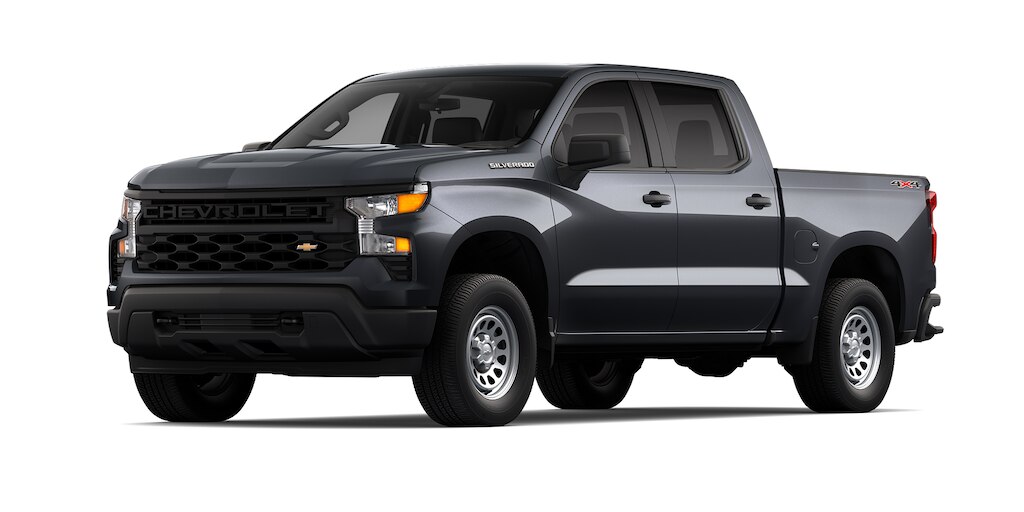 Chevrolet Silverado Turbo 2024, camioneta de trabajo en color gris asfalto metálico