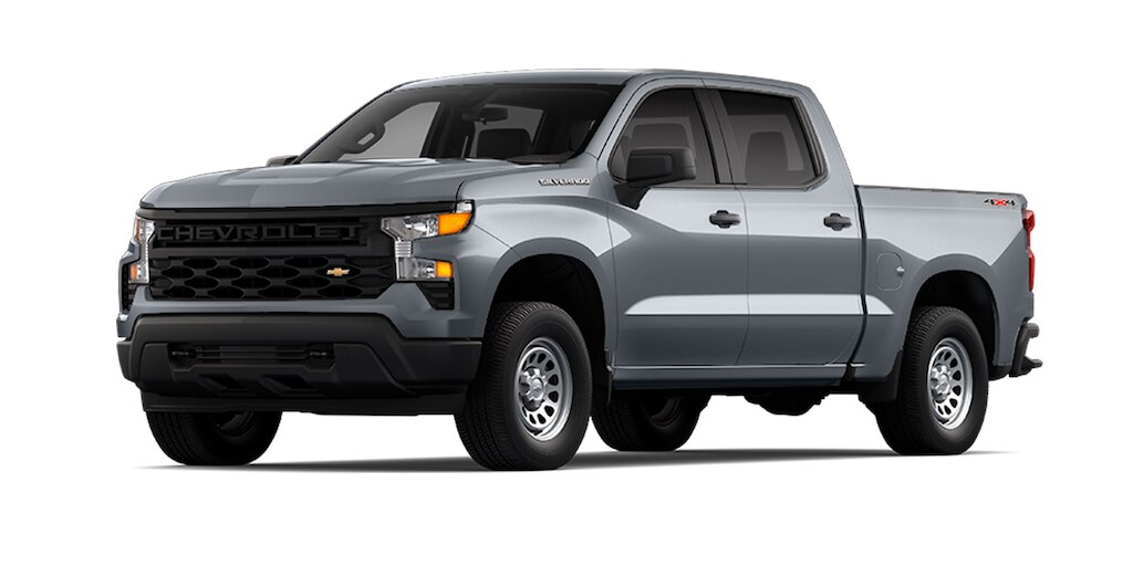 Chevrolet Silverado Turbo 2024, camioneta de trabajo en color gris mate