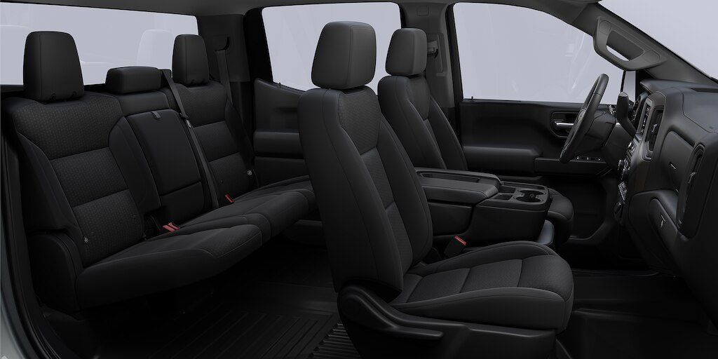 Chevrolet Silverado Turbo 2024, camioneta de trabajo con interiores en Tela negro